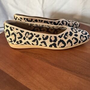 VIVAIA Margot 2.0 Dark Leopard Square Toe V Cut Comfort Flats Sz EU40/US9-9.5‎